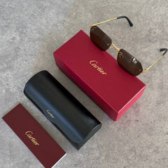 Унисекс очила Cartier с кафяви лещи